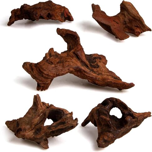 emours Small Aquarium Driftwood، 4–6"، فروع ملتوية طبيعية، منخفضة التانين، رائعة للروبيان/بيتا ونانو أكواسكابس، وأيضًا لمرابيات الزواحف (10) in Kuwait