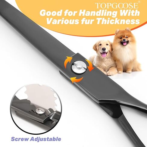 مقص العناية بالكلاب مقاس 7.5 بوصة من TOPGOOSE - مقص احترافي منحني للأسفل بمقبض مريح، مقص شعر ياباني من الفولاذ المقاوم للصدأ للكلاب والقطط والحيوانات الأليفة الأخرى، حاد (منحني، أرجواني) in Kuwait