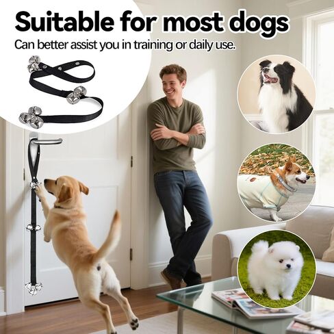 Pet Door Bell Strap with Metal Bells for Training and Communication with Dogs Adjustable and Easy to Use for Pet Behavior Signals in Saudi Arabia