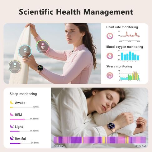 BlackView Smart Watch for Women Men (إجراء/إجابة مكالمات) ، 1.43''''''lefresternes Tracker Tracker Touchnes Tracker مع 100+ أوضاع رياضية ومعدل ضربات القلب/SPO2/Sleep/2 أحزمة ، ساعة ذكية لـ iPhone & Android in Kuwait