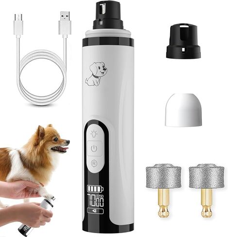 2026 Upgrade Silent Groom Pro Nail Grinder,Silent Groom Pro for Dogs,with LED Light & 3 Speeds,2000mAh Battery,Quick USB Charge (White) in Kuwait