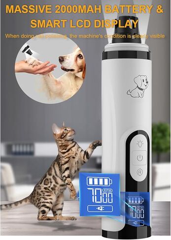 2026 Upgrade Silent Groom Pro Nail Grinder,Silent Groom Pro for Dogs,with LED Light & 3 Speeds,2000mAh Battery,Quick USB Charge (White) in Kuwait