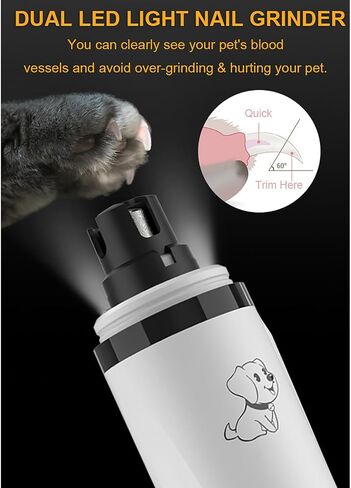 2026 Upgrade Silent Groom Pro Nail Grinder,Silent Groom Pro for Dogs,with LED Light & 3 Speeds,2000mAh Battery,Quick USB Charge (White) in Kuwait