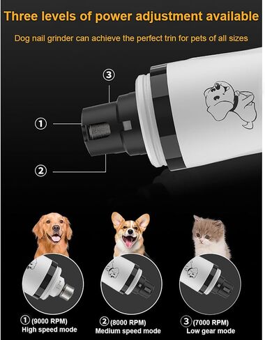 2026 Upgrade Silent Groom Pro Nail Grinder,Silent Groom Pro for Dogs,with LED Light & 3 Speeds,2000mAh Battery,Quick USB Charge (White) in Kuwait