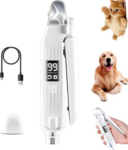 2026 Upgrade Silent Groom Pro Nail Grinder,Silent Groom Pro for Dogs,with LED Light & 3 Speeds,2000mAh Battery,Quick USB Charge (White) in Kuwait