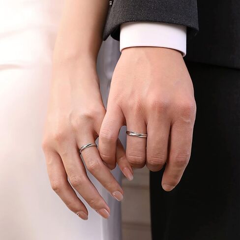 Meissa Couple Rings 925 Sterling Silver Twist Couple Band for Men and Women Engagement Promise Wedding Ring Anniversary Ring Set Size Adjustable in Saudi Arabia