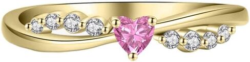 Heart Shaped Pink Sapphire & Diamond Twisted Engagement Ring, 14K Gold Finish September Birthstone Infinity Heart Ring in Saudi Arabia