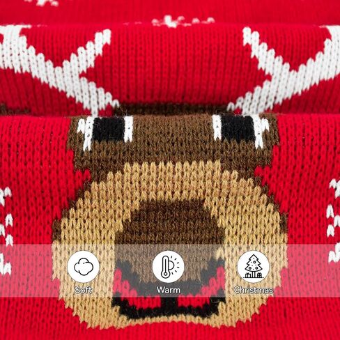 2PCS Puppy Christmas Sweater Cat Turtleneck Knitwear Xmas Elk Outfits Dog Christmas Tree Pattern Warm Clothes Sweater for Kitties Puppies XXS in Saudi Arabia