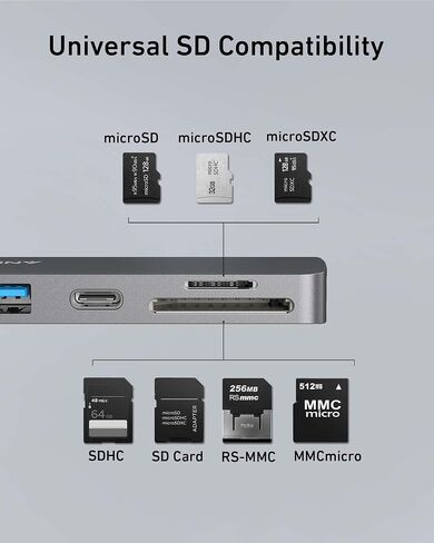 Anker USB C Hub for MacBook, PowerExpand Direct 8-in-2 USB C Adapter Compatible with Thunderbolt 3 USB C Port, 4K HDMI Port, USB C and USB A 3.0 Data Ports, SD Card, Lightning Audio Port in Saudi Arabia