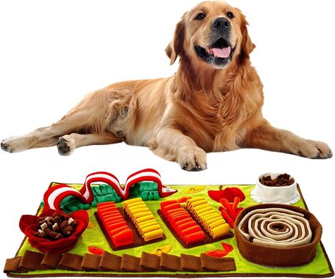 بساط الغطس للكلاب - لعبة ألغاز تفاعلية للكلاب للتحفيز الذهني والإثراء مقاس 32 × 20 بوصة للسلالات الصغيرة والكبيرة، بساط تغذية بطيء للكلاب قابل للغسل in Kuwait
