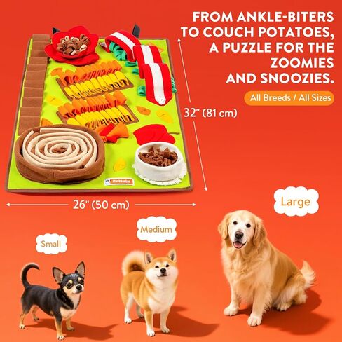بساط الغطس للكلاب - لعبة ألغاز تفاعلية للكلاب للتحفيز الذهني والإثراء مقاس 32 × 20 بوصة للسلالات الصغيرة والكبيرة، بساط تغذية بطيء للكلاب قابل للغسل in Kuwait