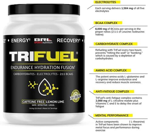 TriFuel - التحمل والتعافي 3 في 1، الترطيب، BCAA، مشروب معزز بالكهرباء (التوت البري)... in Saudi Arabia