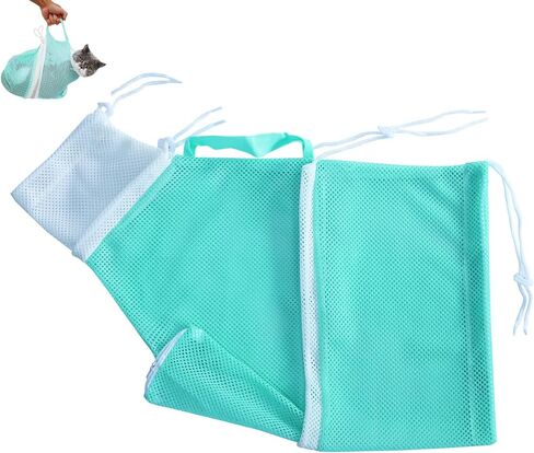 Cat Bathing Grooming Bag - Anti Bite & Anti Scratch Adjustable Pet Restraint for Bathing, Nail Trimming, Medicine, Injection - Secure & Calming with Adjustable Straps & Zippers (Gray) in Saudi Arabia
