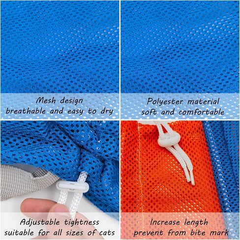 Cat Bathing Grooming Bag - Anti Bite & Anti Scratch Adjustable Pet Restraint for Bathing, Nail Trimming, Medicine, Injection - Secure & Calming with Adjustable Straps & Zippers (Gray) in Saudi Arabia