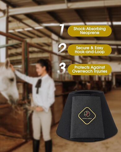 Kavallerie Pro Overreach Horse Bell Boots, Neoprene Pair for Training & Trail Riding in Kuwait