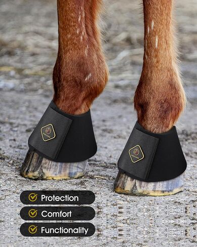 Kavallerie Pro Overreach Horse Bell Boots, Neoprene Pair for Training & Trail Riding in Kuwait