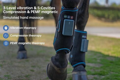 HORSELINK Multifunctional Compression Therapy Horse Boots,Compression Therapy Boots, Dynamic Compression & Vibration & PEMF Magnetic 3-in-1 Multifunctional Therapy Boots for Horses,Front, hind in Saudi Arabia