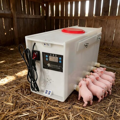Pig Milk Feeder with Sound and Accurate Temperature Control,Piglet Constant Temperature Suckling Machine,Pig Drinking Milk Machine,Dual Switch Design,Automatic Mixing,for Raising Pi(Size:10 pacifiers) in Kuwait