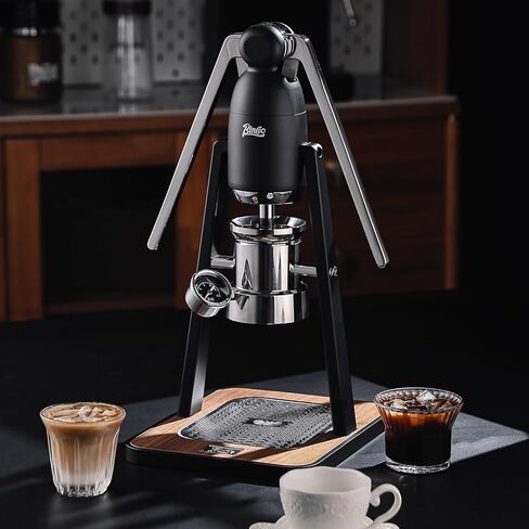 Bincoo Manual Espresso Maker Set - Hand Press Espresso Machine – 12Bar Pressure Profiling, Dual-Lever Manual Coffee Maker with Pre-Infusion, Portable for Custom Espresso Shots, Stainless Steel in Kuwait