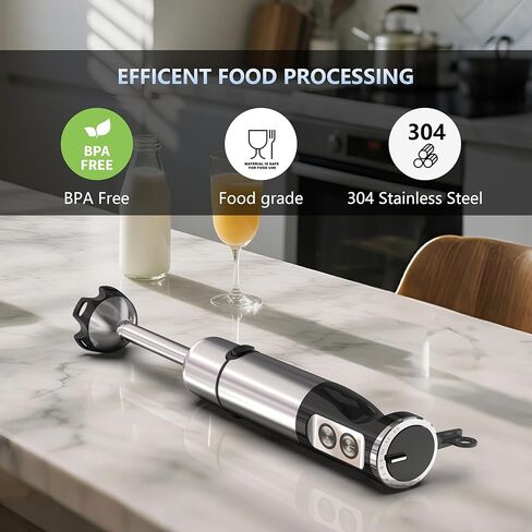 خلاط غمر محمول باليد، 5 في 1 خلاط يدوي كهربائي للمطبخ، خلاط مستحلب يدوي بعصا سلكية مع خفق كوب مفرمة ورغوة الحليب لأغذية الأطفال والعصائر والهريس والحساء والصلصات in Kuwait