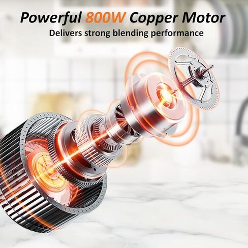 خلاط غمر محمول باليد، 5 في 1 خلاط يدوي كهربائي للمطبخ، خلاط مستحلب يدوي بعصا سلكية مع خفق كوب مفرمة ورغوة الحليب لأغذية الأطفال والعصائر والهريس والحساء والصلصات in Kuwait