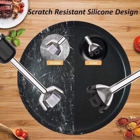 خلاط غمر محمول باليد، 5 في 1 خلاط يدوي كهربائي للمطبخ، خلاط مستحلب يدوي بعصا سلكية مع خفق كوب مفرمة ورغوة الحليب لأغذية الأطفال والعصائر والهريس والحساء والصلصات in Kuwait