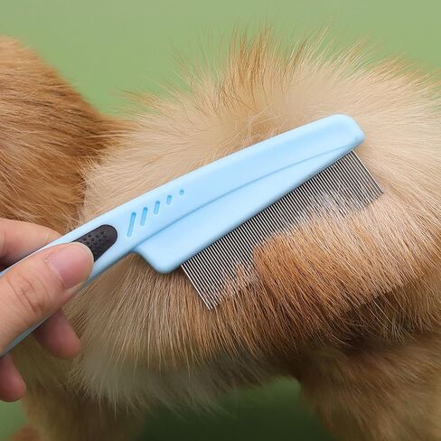 1-Pack Pet Flea Comb, Dog Hair Removal Comb for Grooming(Blue Black), Cat or Dog Supplies, New in Saudi Arabia