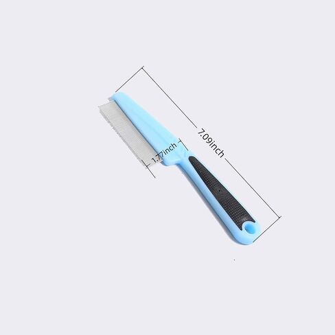 1-Pack Pet Flea Comb, Dog Hair Removal Comb for Grooming(Blue Black), Cat or Dog Supplies, New in Saudi Arabia