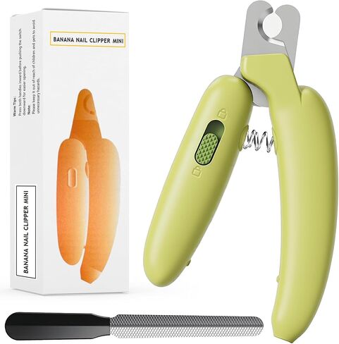 Dog Nail Clippers,Dog Nail Trimmers for Small Medium Dogs and Cats - Professional Grooming Tool with Safety Lock, Sharp Stainless Steel Blade Prevents Splitting，Includes Nail File (Purple-mini) in Saudi Arabia