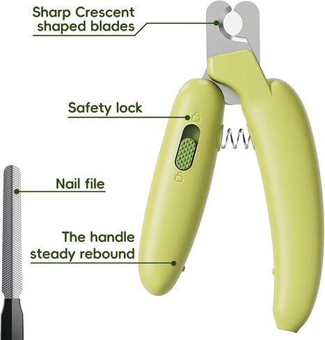 Dog Nail Clippers,Dog Nail Trimmers for Small Medium Dogs and Cats - Professional Grooming Tool with Safety Lock, Sharp Stainless Steel Blade Prevents Splitting，Includes Nail File (Purple-mini) in Saudi Arabia