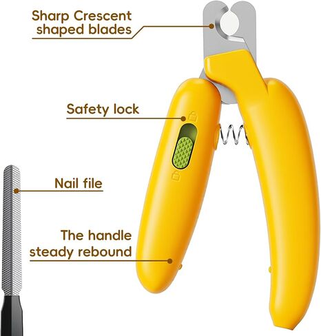 Dog Nail Clippers,Dog Nail Trimmers for Small Medium Dogs and Cats - Professional Grooming Tool with Safety Lock, Sharp Stainless Steel Blade Prevents Splitting，Includes Nail File (Purple-mini) in Saudi Arabia
