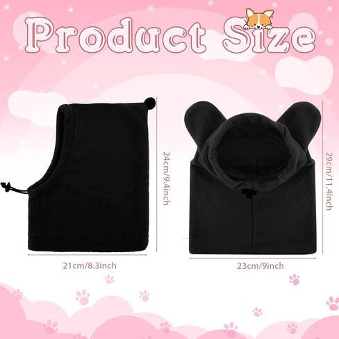 2 Pcs Winter Pet Hats Quiet Ears for Dogs Ear Muffs Dog Neck Warmer Scarf Hoodie Noise Protection Cover Beanie Head Wrap Costume for Medium to Large Pet Cats(Black) in Saudi Arabia