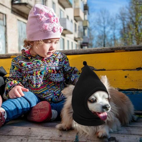 2 Pcs Winter Pet Hats Quiet Ears for Dogs Ear Muffs Dog Neck Warmer Scarf Hoodie Noise Protection Cover Beanie Head Wrap Costume for Medium to Large Pet Cats(Black) in Saudi Arabia
