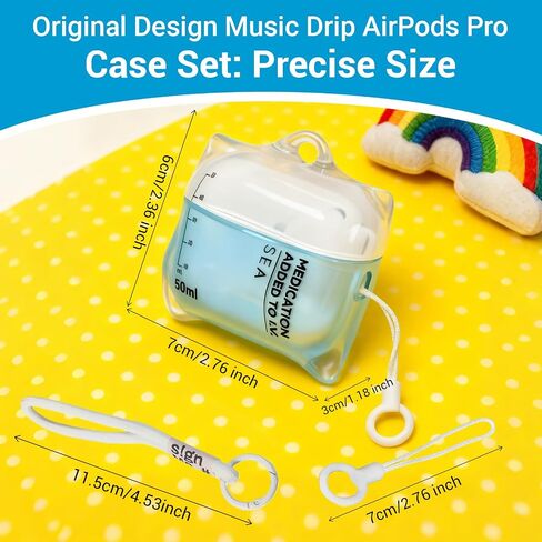 Original Design Music Drip Compatible AirPods Case, Compatible with AirPods Pro 1/2, Liquid Silicone Anti Fall Protective Cover with Lanyard (AirPods Pro 1/2) in Saudi Arabia