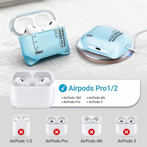 Original Design Music Drip Compatible AirPods Case, Compatible with AirPods Pro 1/2, Liquid Silicone Anti Fall Protective Cover with Lanyard (AirPods Pro 1/2) in Saudi Arabia