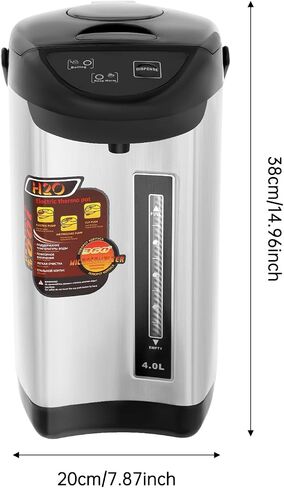 4L Electric Water Boiler Dispenser 750W, 20 Min Fast Boil, 24H Keep Warm, 3 Modes Button/Touch/Manual, with Anti-Dry Burn Protection, Water Level Window, 304 Stainless Steel (Grey) in Saudi Arabia