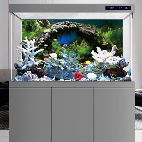36x18 inches Arch Stone Aquarium Background River Bed & Lake Aquarium Polyester Backdrop Aquatic Plant Fish Tank Background in Saudi Arabia