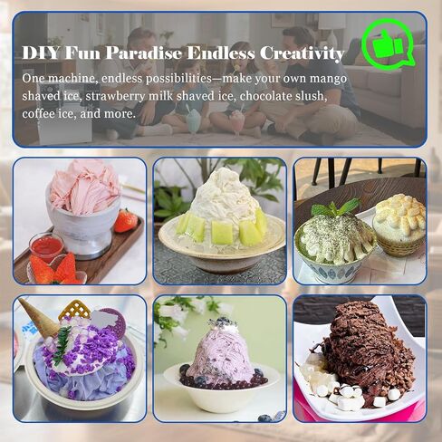 Automatic Electric Ice Shaved Machine, Snowflake Ice Shaver, 176lbs/day Snowflake Ice Machine, Air Cooling for Home, Parties, Food Truck, Restaurant, Milktea Shops in Saudi Arabia