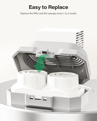 مرشحات استبدال نافورة المياه الرسمية للقطط من DIANU وإسفنجات ما قبل التصفية لنافورة الحيوانات الأليفة المصنوعة من الفولاذ المقاوم للصدأ سعة 3.2 لتر/108 أونصة (ستة عبوات) in Kuwait