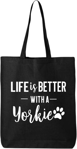 الحياة أفضل من Tees & Tails مع مجموعة حقائب اليد القماشية من Yorkie & Yorkie Mom in Kuwait