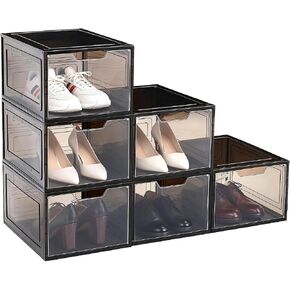 Shoe Box Shoe Storage Box Shoe Storage Organizer ，Under Bed Shoe Storage， With Wheels Stackable (White, 3 Pack) in Saudi Arabia
