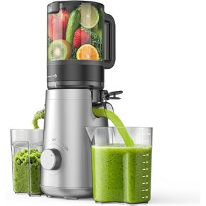 Juicer Machines, 5.3" Wide Feed Chute Cold Press Juicer for Whole Vegetables & Fruits, High Juice Yield, BPA Free (Slivery) in Saudi Arabia