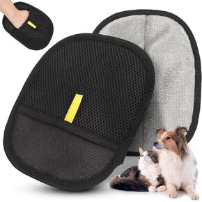 2 Packs Pet Hair Removal Glove Reusable Electrostatic Pet Hair Remover Glove for Cats & Dogs – Grooming & Shedding Glove for Furniture, Carpet, Clothing & Car Seats – Black in Saudi Arabia