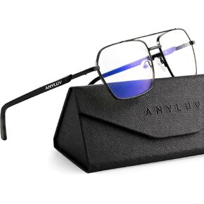 ANYLUV Reading Glasses Men Women Blue Light Blocking, Premium Mens Reading Glasses Al-mg Frame with Spring Hinge Anti Glare in Kuwait