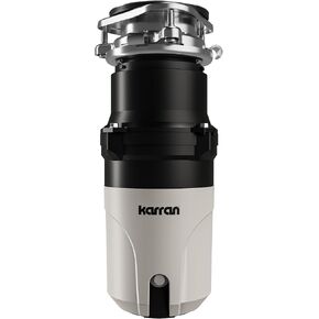 Karran 1/2 HP Garbage Disposal with Power Cord – Quiet Continuous Feed Kitchen Sink Disposal, 3800 RPM Stainless Steel Grinding Chamber, Anti-Jam Technology, Easy 3-Bolt Mount, Compact Design in Kuwait