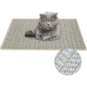 Premium Brazilian Cat Scratcher Mat – 24'' x 16'' Natural Fiber 100% Sisal with Jute Border, Ultra Durable, Scratching Pad, Doormat Rug, Protects Furniture and Carpets (Natural Beige) in Kuwait