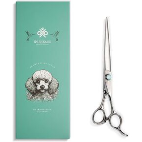 مقص العناية بالكلاب مقاس 7 بوصات، مقصات احترافية للعناية بالحيوانات الأليفة من الفولاذ الياباني VG10 للقطط والكلاب، قص نظيف وتشذيب دقيق، تصميم مريح وخفيف الوزن مصنوع يدويًا، مقصات K9 in Kuwait