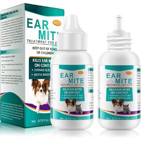 علاج عث الأذن للكلاب، علاج عدوى أذن الكلب، قطرات أذن الكلب لتخفيف حكة الأذن، العناية بالأذن للكلاب والقطط، آمنة للحيوانات الأليفة، عبوة واحدة in Kuwait