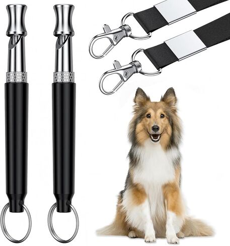 2PCS Dog Whistle Set – Black and White Training Whistles with Lanyards for Bark Control and Recall in Saudi Arabia