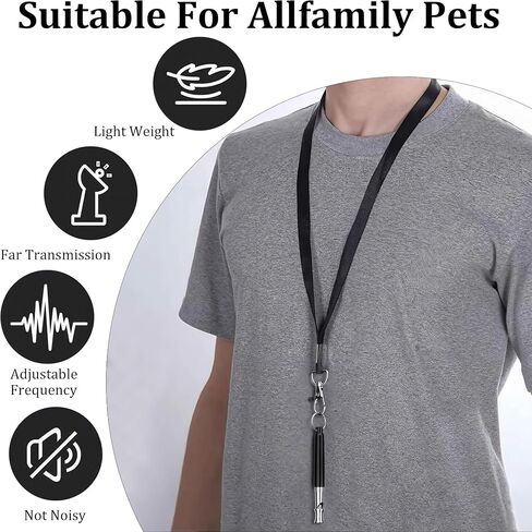 2PCS Dog Whistle Set – Black and White Training Whistles with Lanyards for Bark Control and Recall in Saudi Arabia